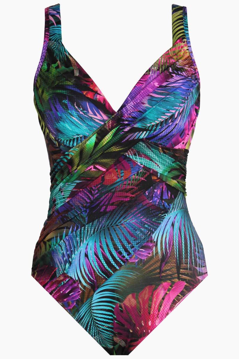 Women's Black / Multicolor Pixel Palmas Revele One Piece - Miraclesuit USA | JT715741G6