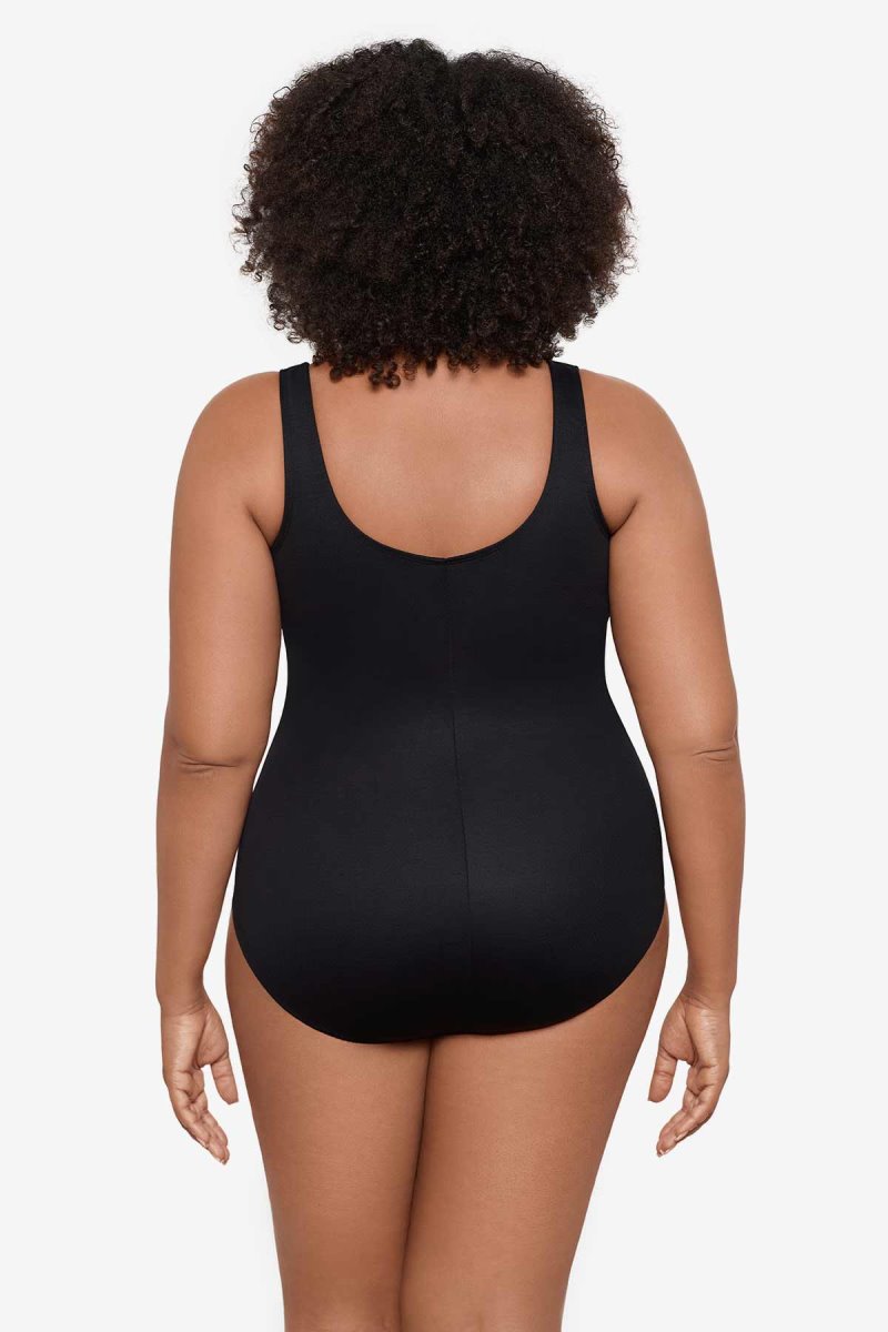 Women's Black / Multicolor Plus Size Flor De Mare Oceanus One Piece - Miraclesuit USA | GE946694I5