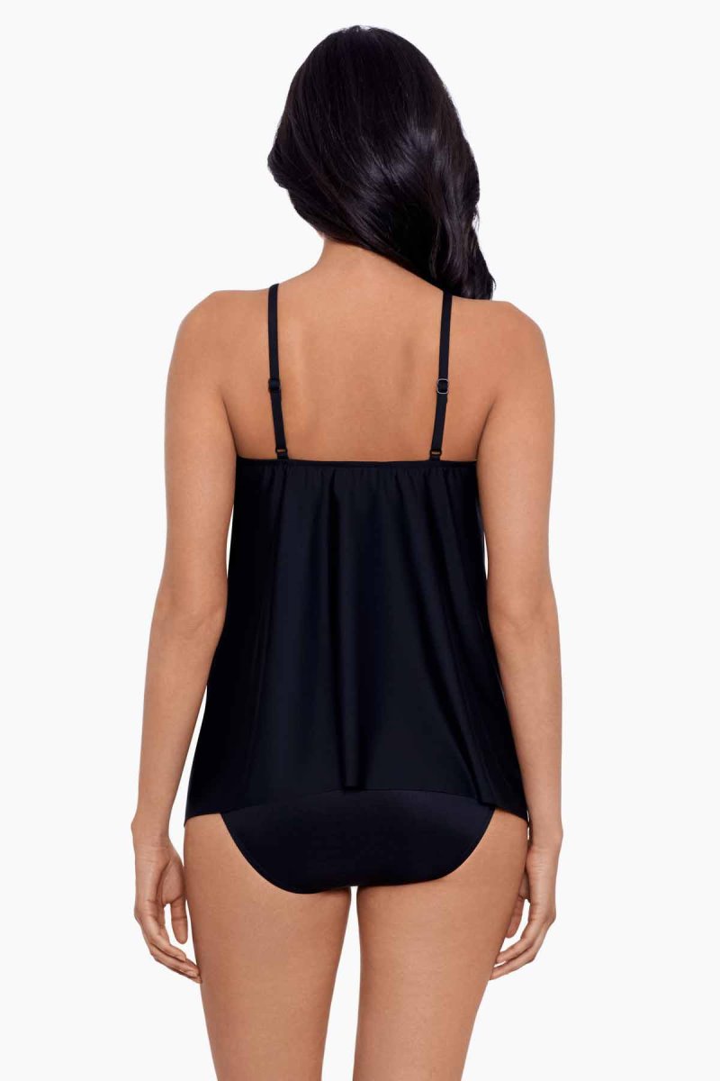 Women's Black / Multicolor Precioso Peephole Tankini Tops - Miraclesuit USA | XJ439433K7