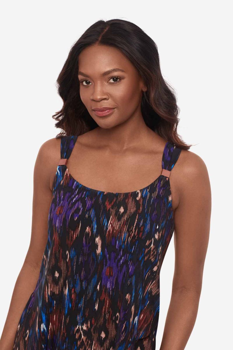 Women's Black / Multicolor Tapiz Dazzle Tankini Tops - Miraclesuit USA | DV121952R5