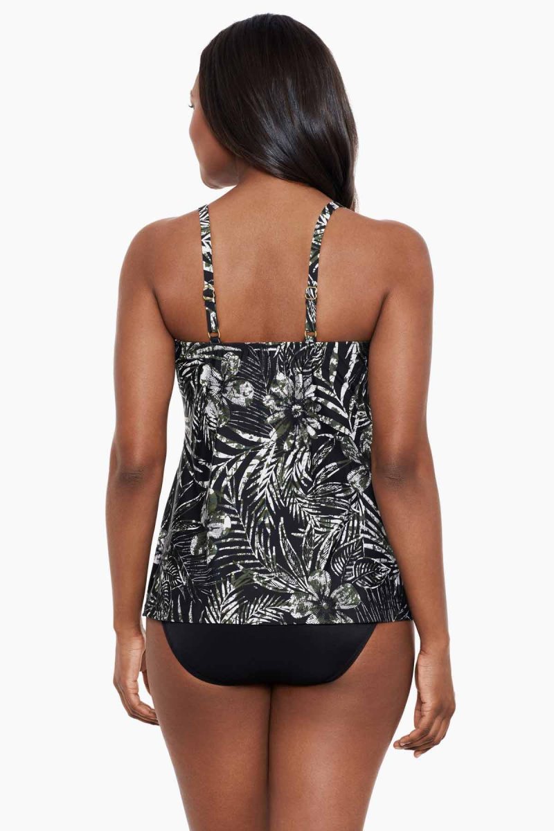 Women's Black / Multicolor Zahara Love Knot DD Cup Tankini Tops - Miraclesuit USA | PB027772C3