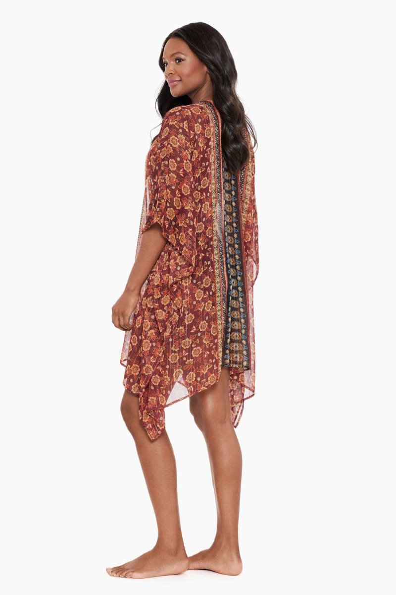 Women's Black / Multicolor Zwina Caftan Cover Ups - Miraclesuit USA | QN653995P2