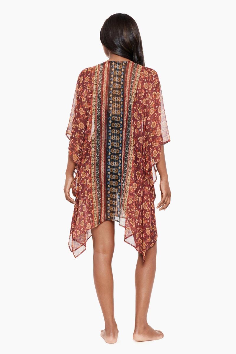 Women's Black / Multicolor Zwina Caftan Cover Ups - Miraclesuit USA | QN653995P2