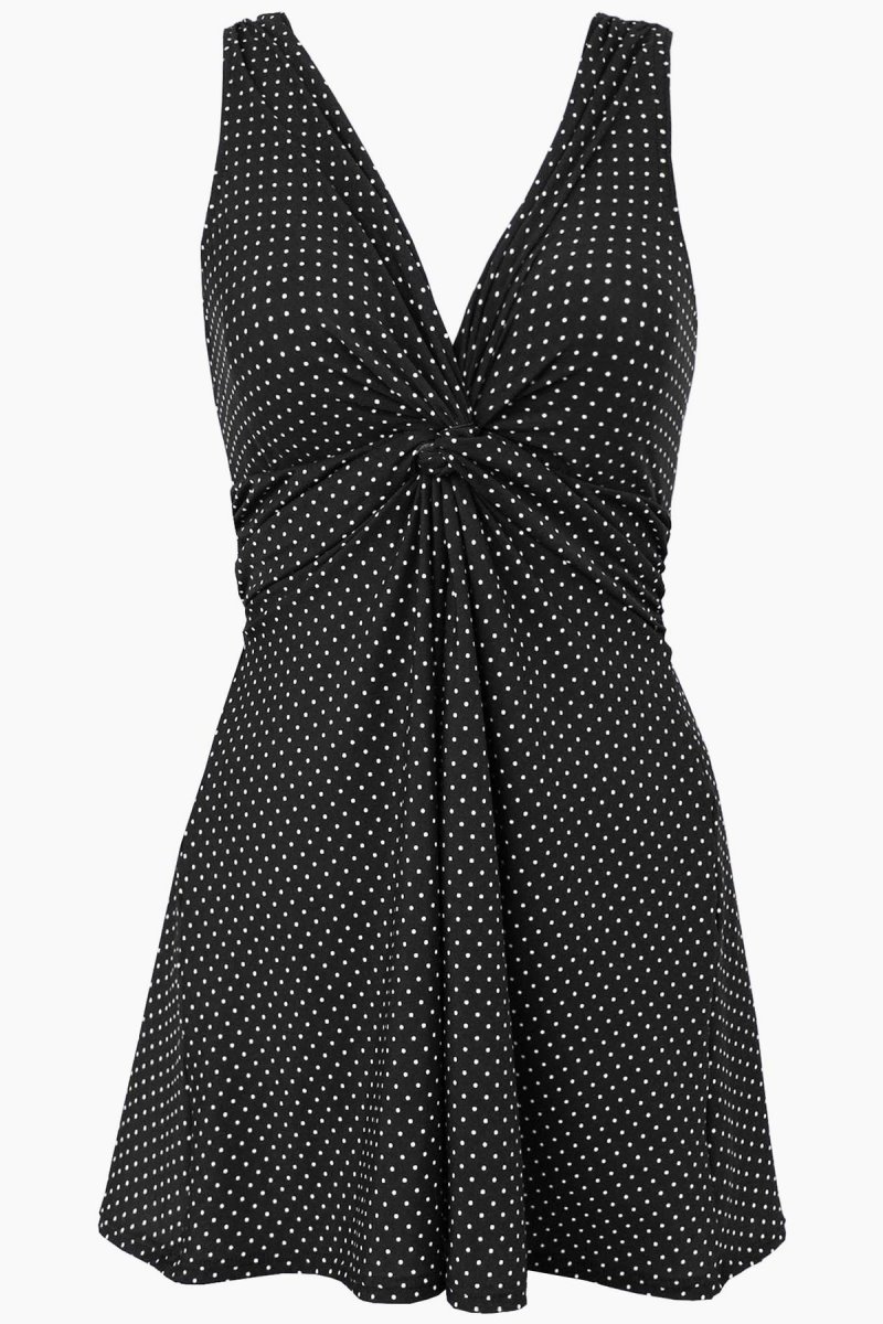 Women's Black / White Pin Point Marais DD Cups One Piece - Miraclesuit USA | WI975437U6