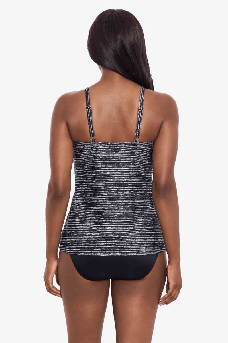 Women's Black / White Selenite Love Knot Tankini Tops - Miraclesuit USA | ZU296239F9