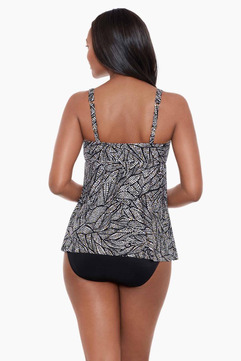 Women's Black / White Shore Leave Ayla Tankini Tops - Miraclesuit USA | IU988478K1