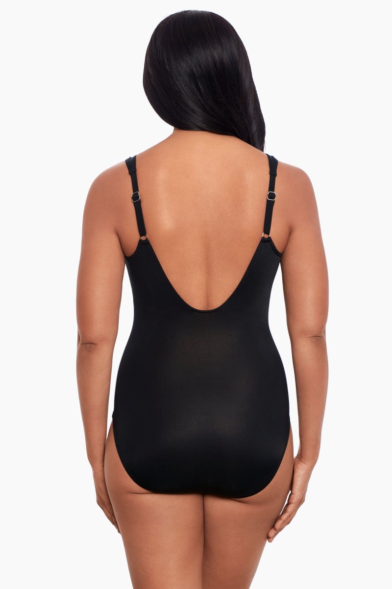 Women's Black / White Sub Rosa Sanibel One Piece - Miraclesuit USA | JQ289608P7