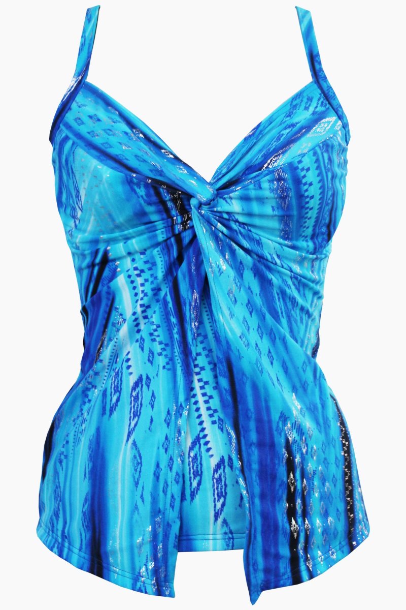 Women's Blue Atlantis Love Knot DD Cups Tankini Tops - Miraclesuit USA | WE211841W9