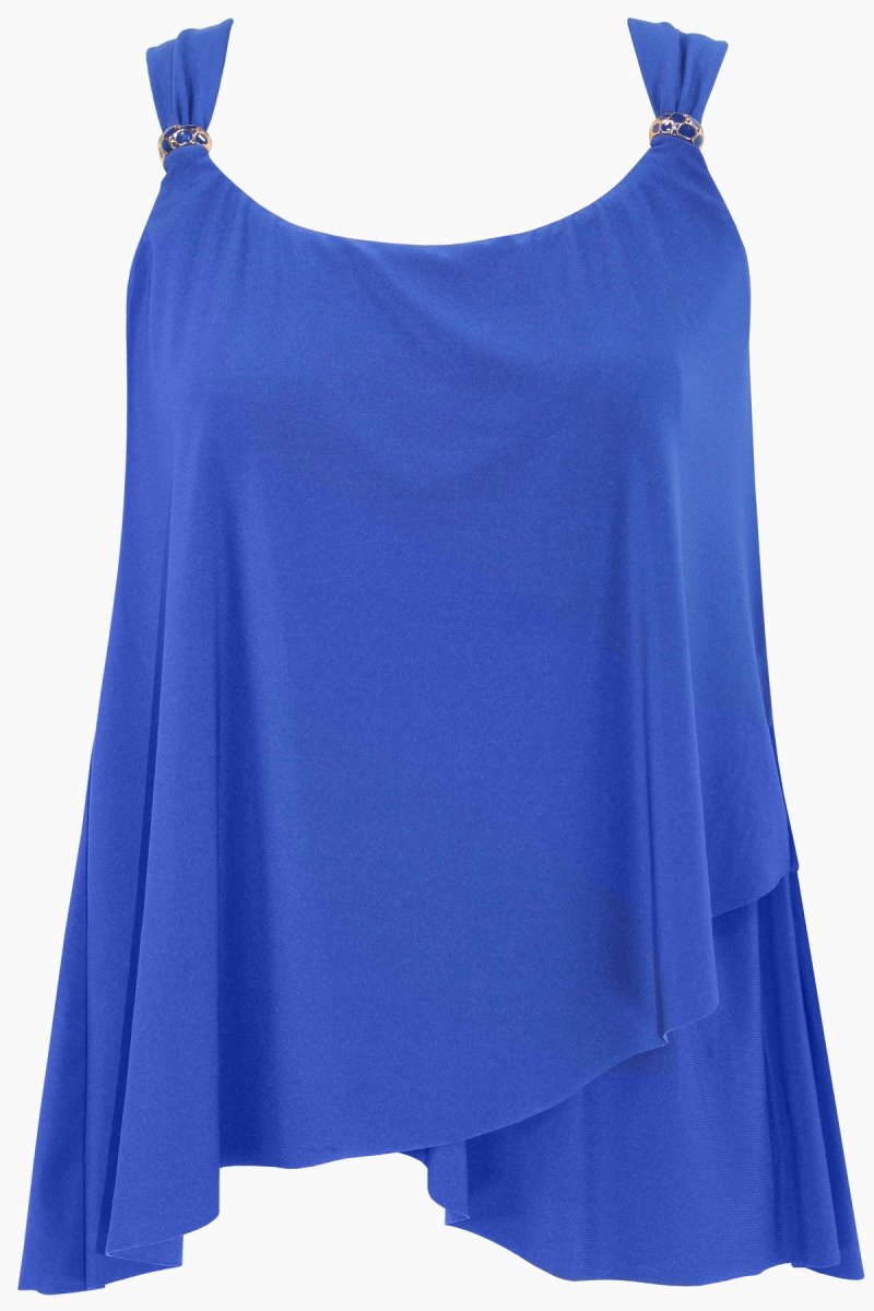 Women's Blue Razzle Dazzle Underwire DD Cups Tankini Tops - Miraclesuit USA | JL930163F4