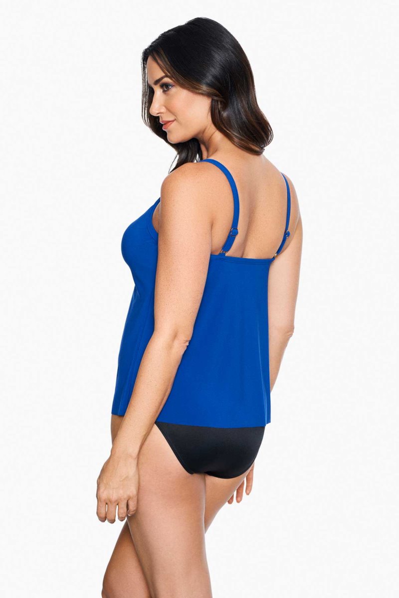 Women's Blue Razzle Dazzle Zing Underwire Tankini Tops - Miraclesuit USA | WE298639X1