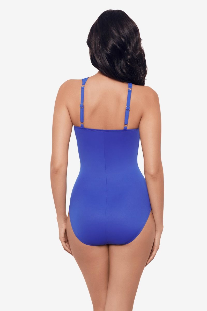 Women's Blue Rock Solid Europa Underwire One Piece - Miraclesuit USA | YC792839M2