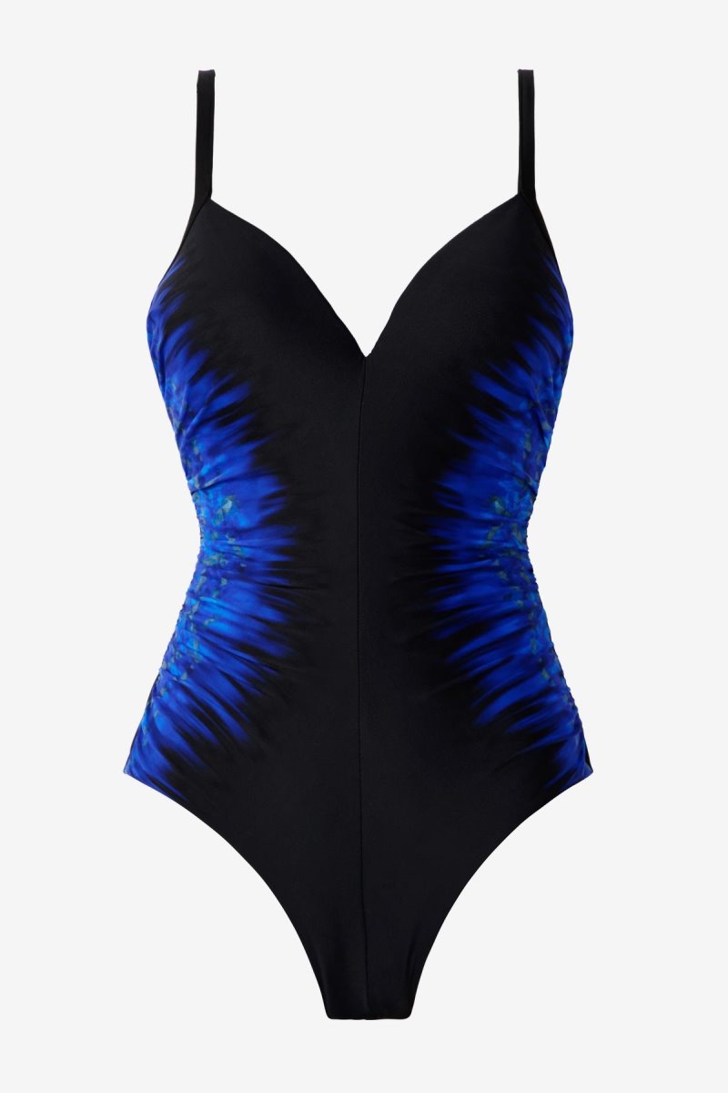 Women's Blue / Black Paka Mayan Temptation DD Cup One Piece - Miraclesuit USA | EP839263O6