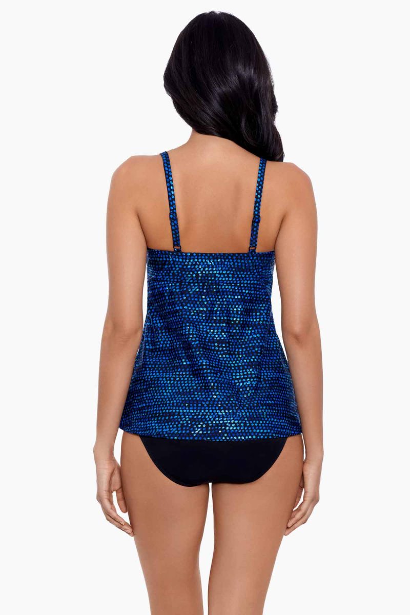 Women's Blue / Multicolor Dot Com Cleo Tankini Tops - Miraclesuit USA | FZ478037E4