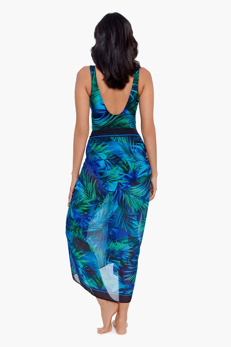 Women's Blue / Multicolor Palm Reeder Scarf Pareo Cover Ups - Miraclesuit USA | IO029042E3
