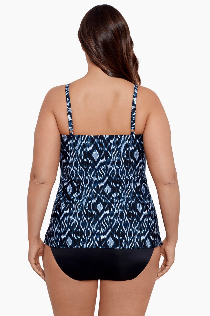 Women's Blue / Multicolor Plus Size Palatium Love Knot Tankini Tops - Miraclesuit USA | PC649064Z2
