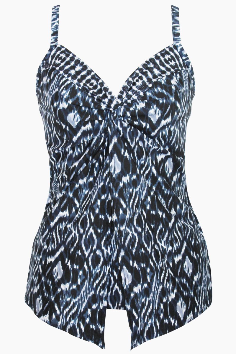 Women's Blue / Multicolor Plus Size Palatium Love Knot Tankini Tops - Miraclesuit USA | PC649064Z2
