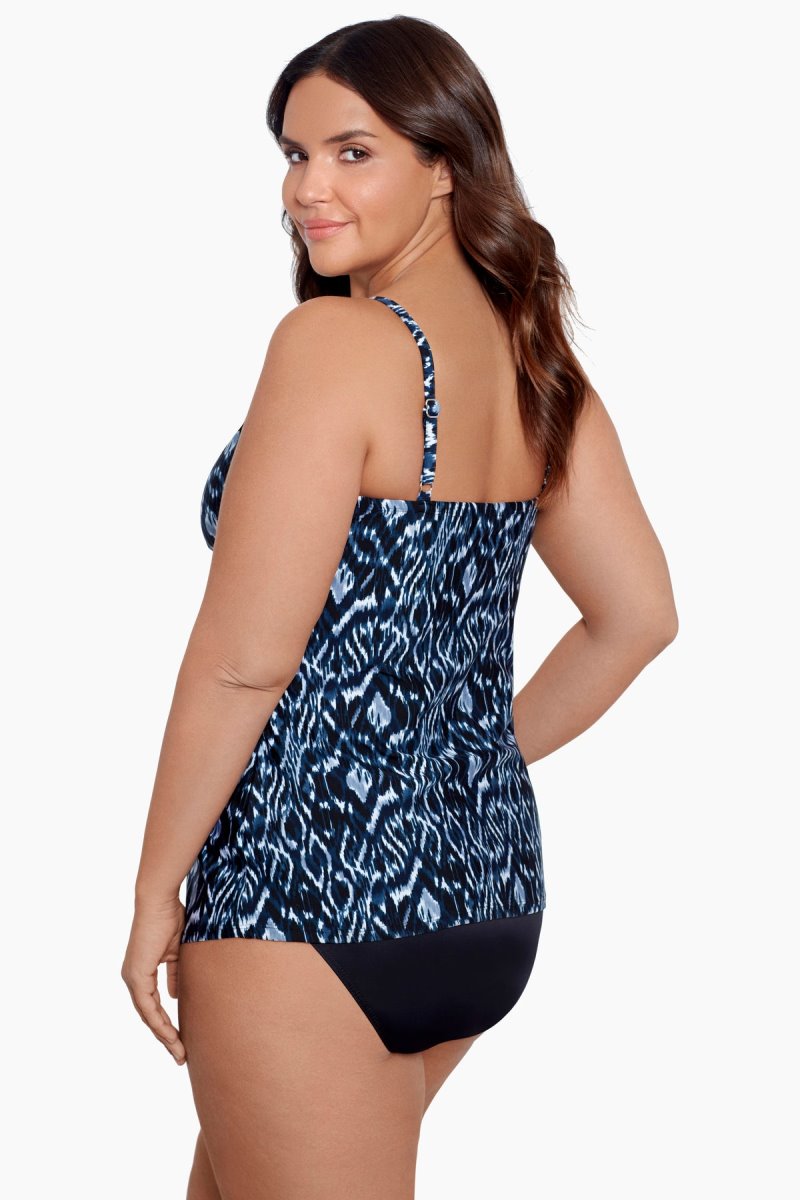 Women\'s Blue / Multicolor Plus Size Palatium Love Knot Tankini Tops - Miraclesuit USA | PC649064Z2
