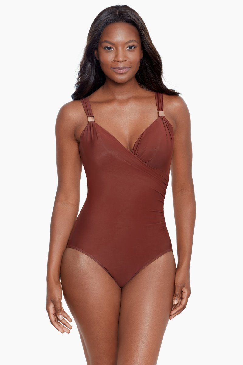 Women's Brown Razzle Dazzle Siren One Piece - Miraclesuit USA | RZ184808P6