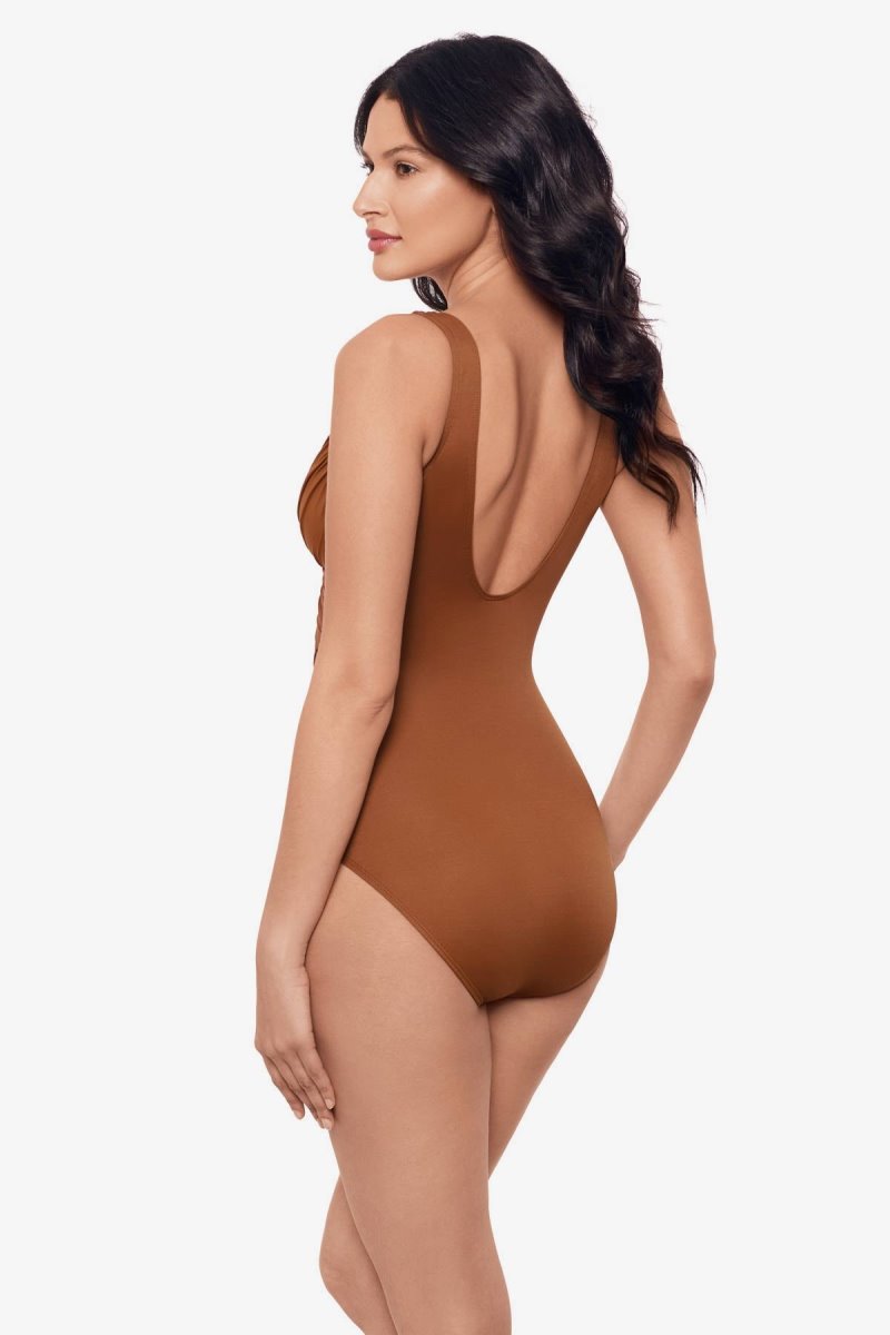 Women's Brown Rock Solid Revele One Piece - Miraclesuit USA | AX190299Z0