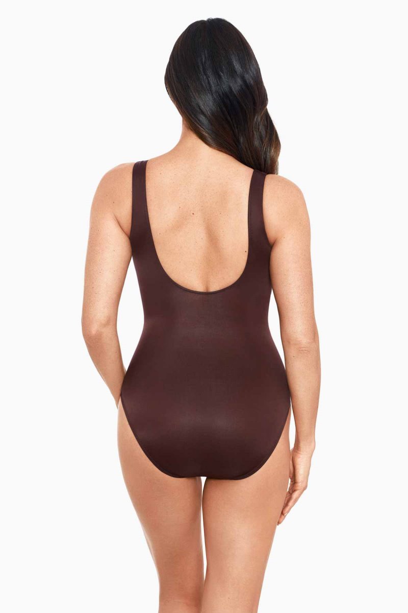Women's Chocolate Rock Solid Revele One Piece - Miraclesuit USA | RO720392R2
