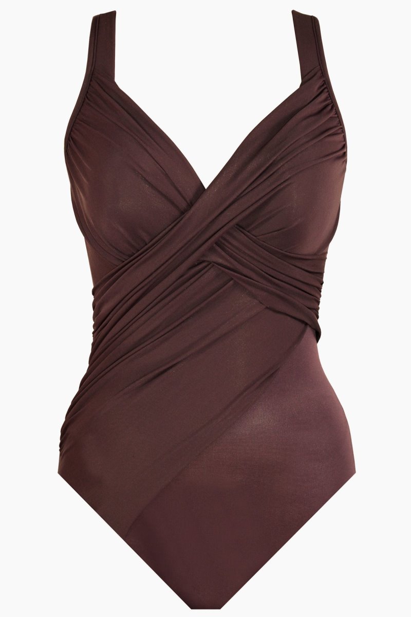 Women's Chocolate Rock Solid Revele One Piece - Miraclesuit USA | RO720392R2