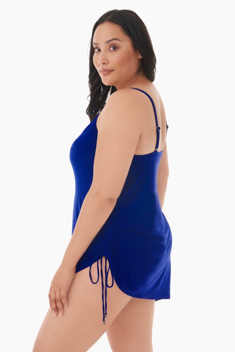 Women's Dark Blue Plus Size Brynn Swim Dress - Miraclesuit USA | NX775477D9