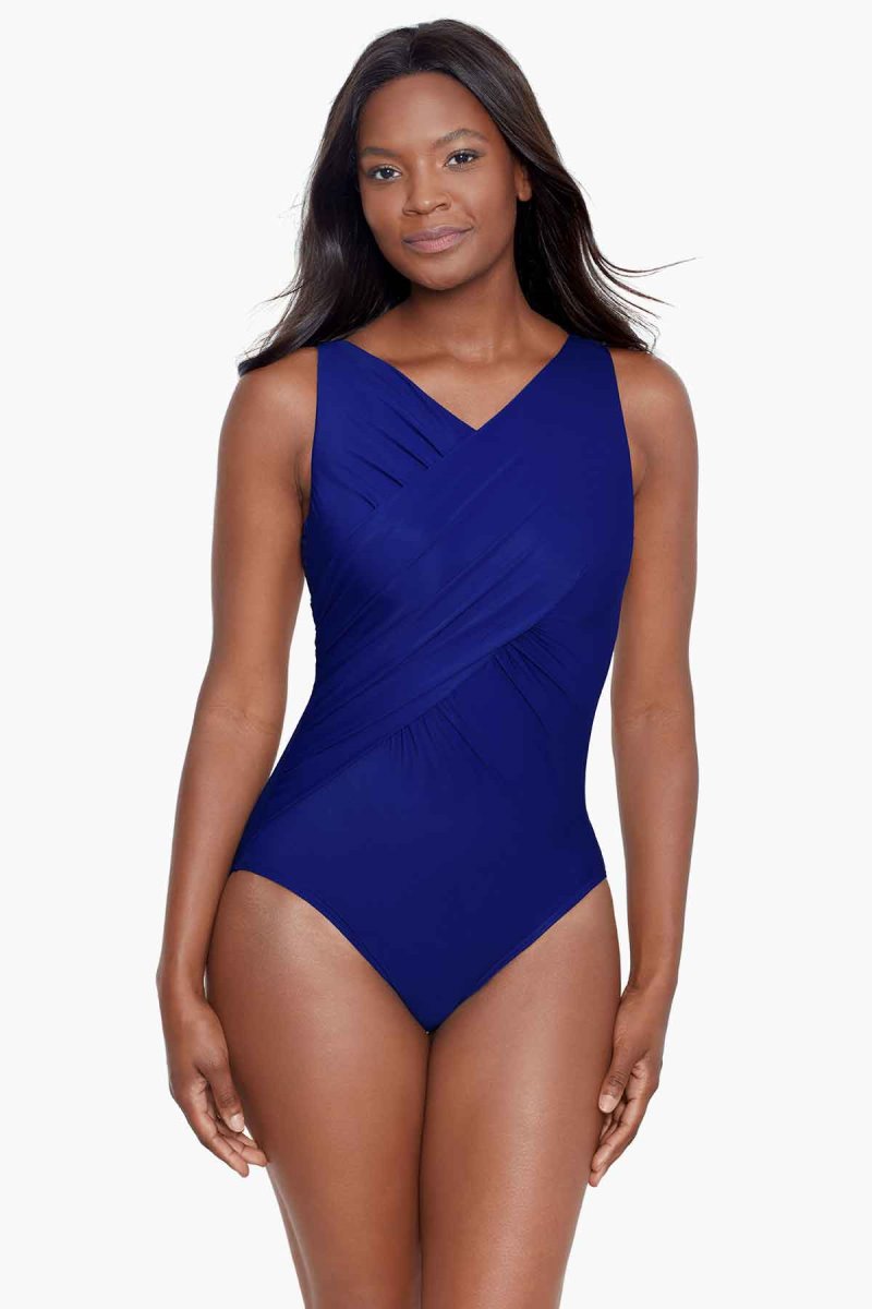 Women's Dark Blue Rock Solid Tulia One Piece - Miraclesuit USA | AG258925L4