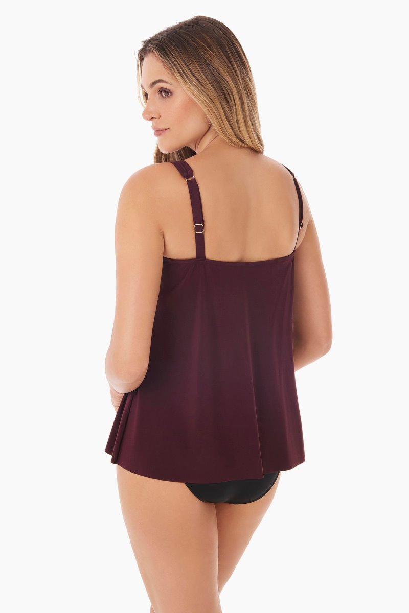 Women\'s Dark Red Illusionists Mirage DD Cups Tankini Tops - Miraclesuit USA | NK860876D2