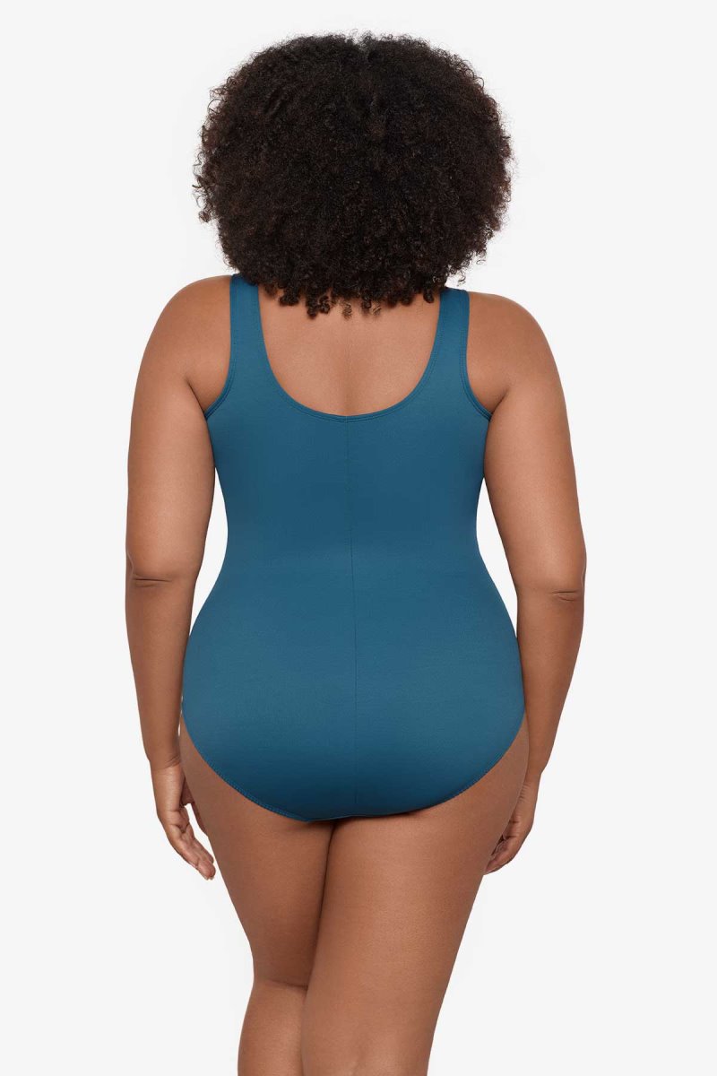 Women's Dark Turquoise Plus Size Must Haves Oceanus One Piece - Miraclesuit USA | HO295069H8