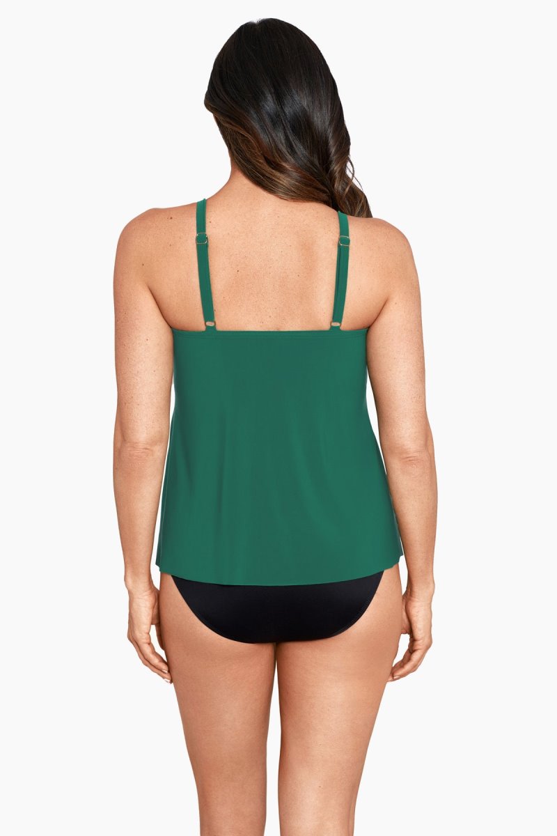 Women's Green Rock Solid Allura Tankini Tops - Miraclesuit USA | SE570057Y0