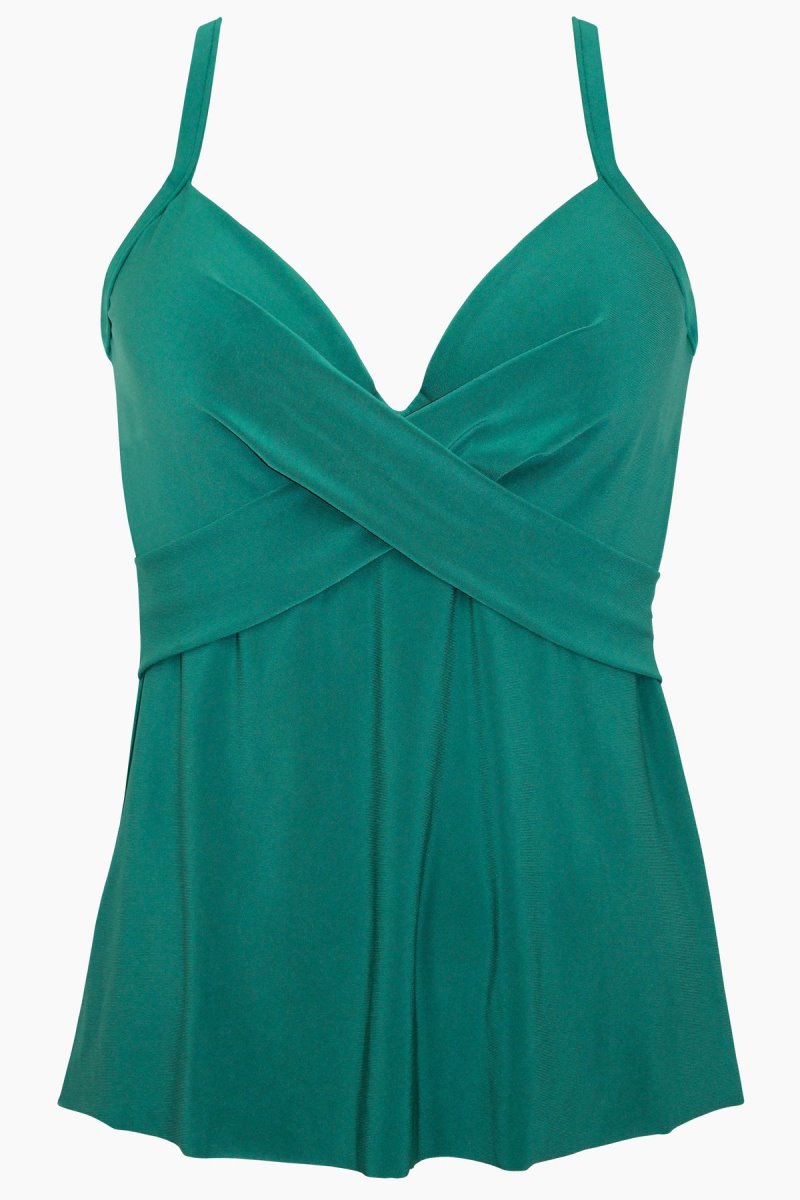 Women's Green Rock Solid Allura Tankini Tops - Miraclesuit USA | SE570057Y0