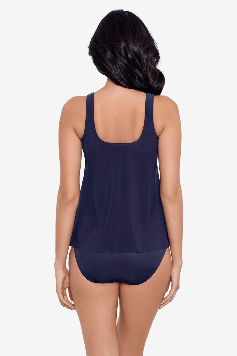 Women's Navy Illusionists Ursula DD Cups Tankini Tops - Miraclesuit USA | IB327712Y6