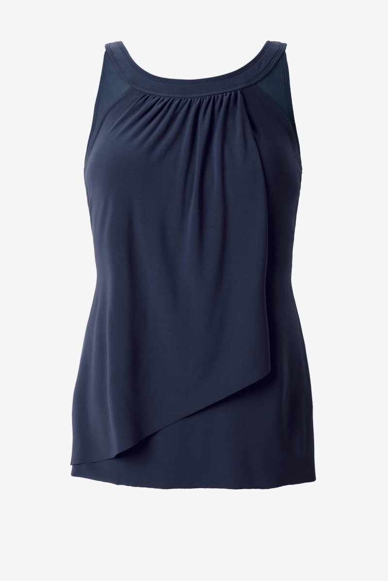 Women's Navy Illusionists Ursula DD Cups Tankini Tops - Miraclesuit USA | IB327712Y6