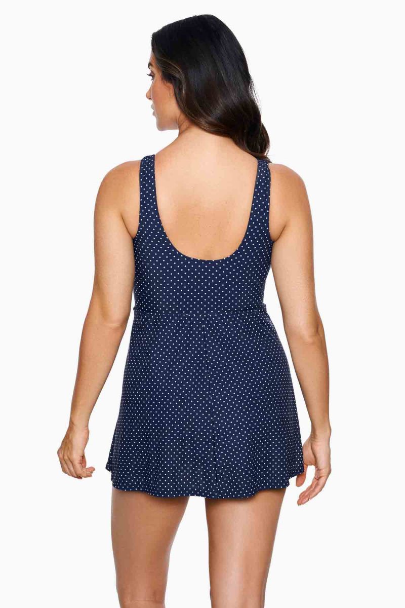 Women's Navy Pin Point Marais One Piece - Miraclesuit USA | NT627492H5