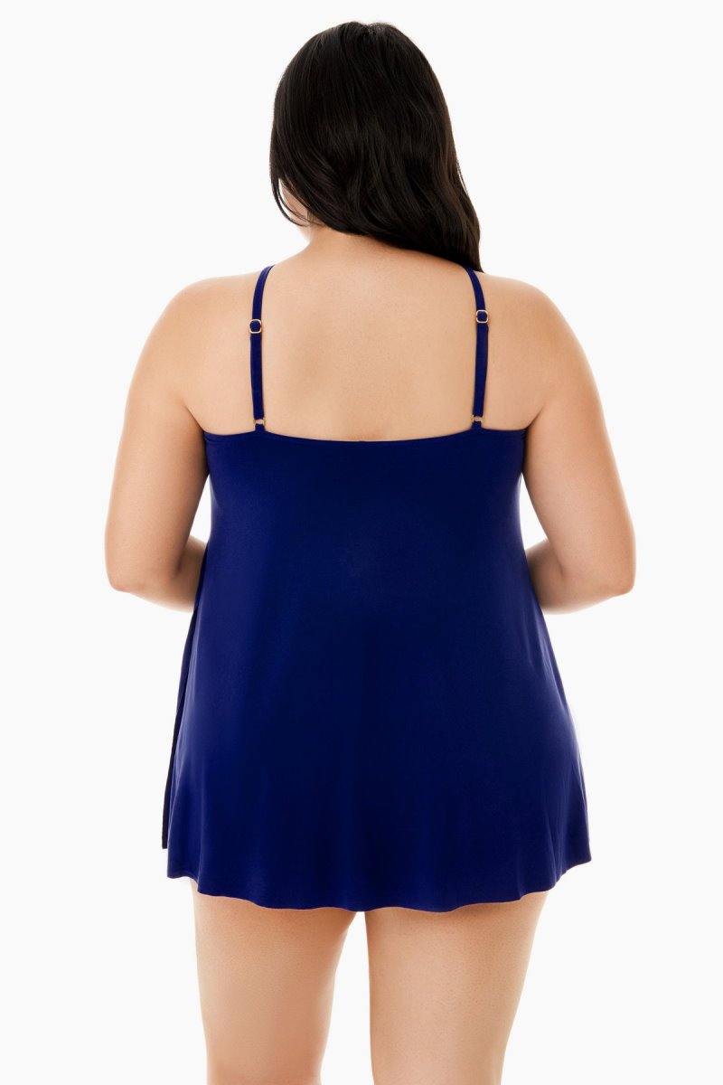 Women's Navy Plus Size Parker One Piece Swim Dress - Miraclesuit USA | KW424462S9