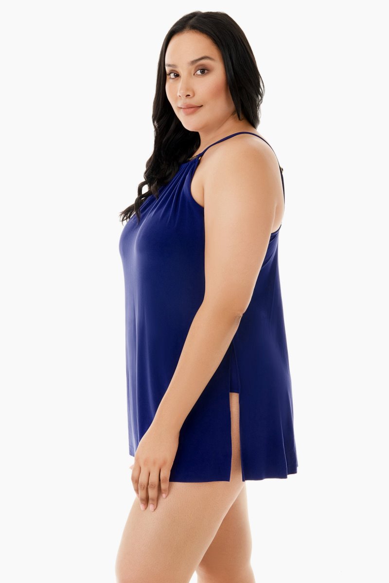Women's Navy Plus Size Parker One Piece Swim Dress - Miraclesuit USA | KW424462S9
