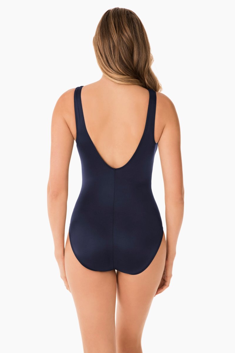 Women's Navy Rock Solid Arden One Piece - Miraclesuit USA | IY116771C7
