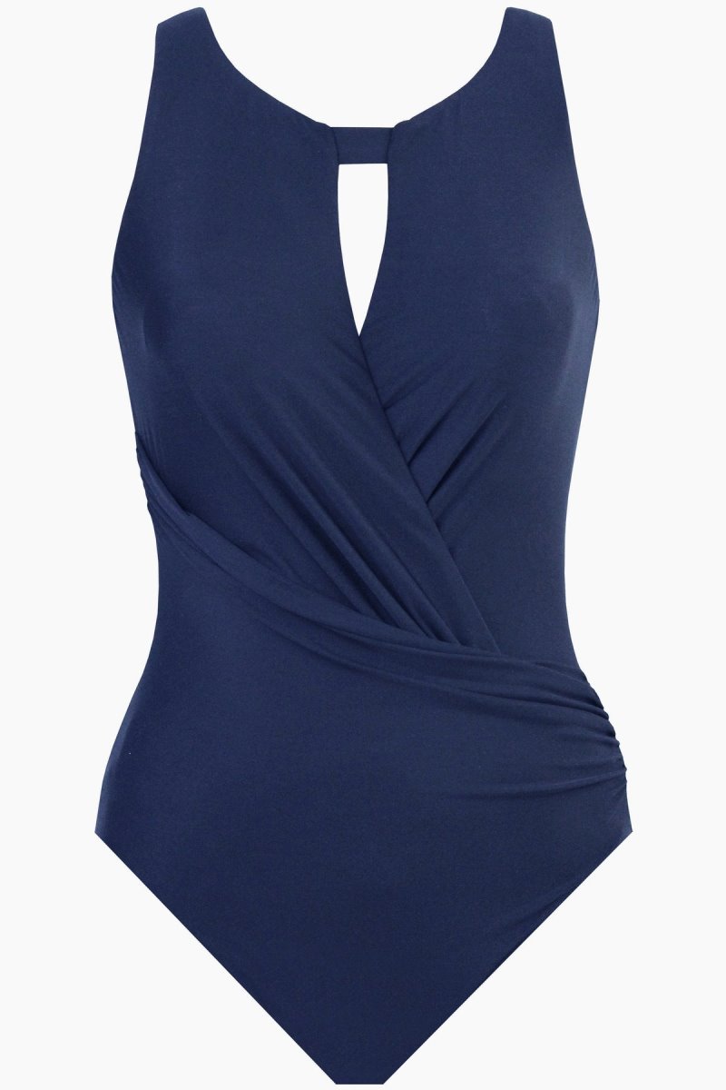 Women's Navy Rock Solid Arden One Piece - Miraclesuit USA | IY116771C7