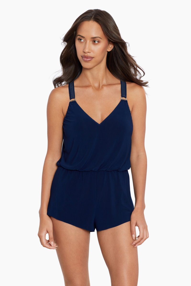 Women's Navy Star StuDDed Gabby One Piece - Miraclesuit USA | TC358145D2