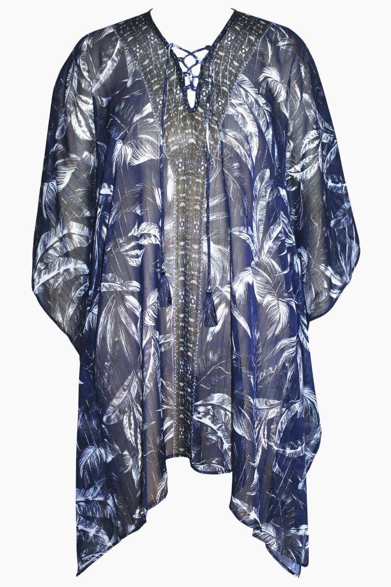 Women's Navy Tropica Toile Caftan Cover Ups - Miraclesuit USA | EH574057S9