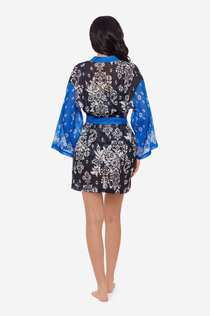 Women's Navy / White Talavera Kimono Cover Ups - Miraclesuit USA | SU178797L5