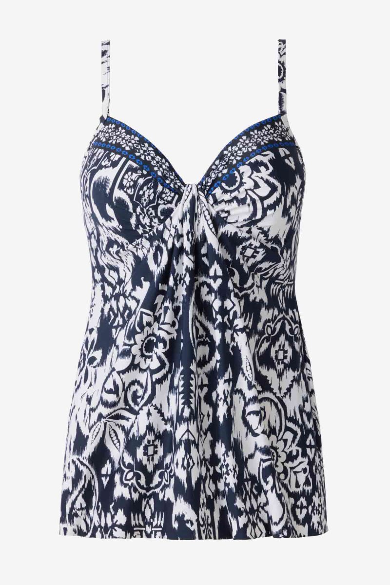 Women's Navy / White Talavera Marina Tankini Tops - Miraclesuit USA | RH581078D2
