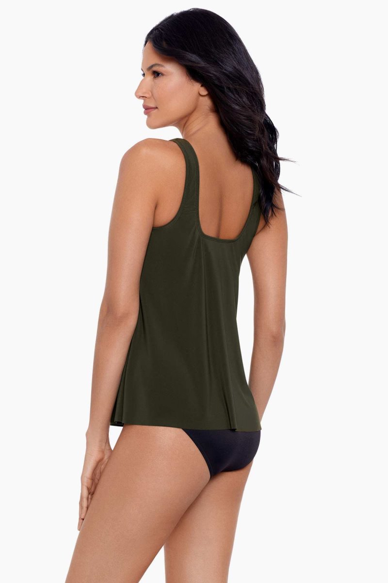 Women's Olive Illusionists Ursula DD Cups Tankini Tops - Miraclesuit USA | ZE433013D7