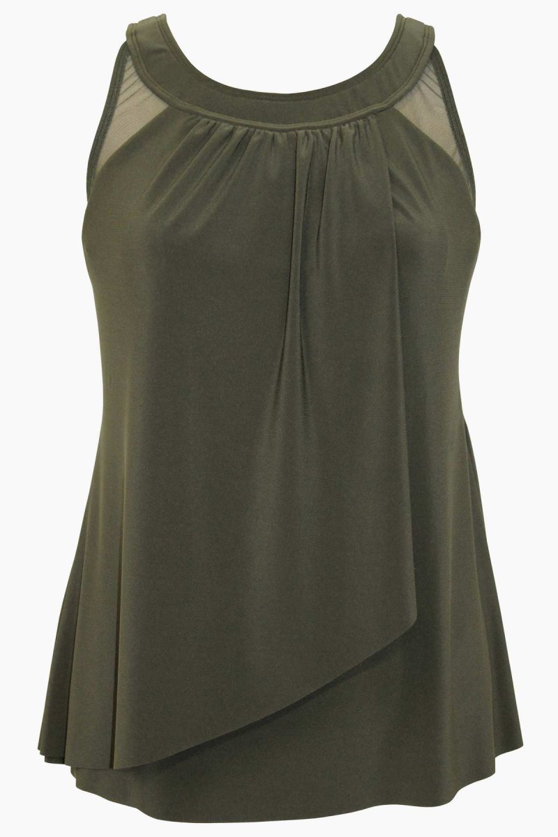 Women's Olive Illusionists Ursula DD Cups Tankini Tops - Miraclesuit USA | ZE433013D7