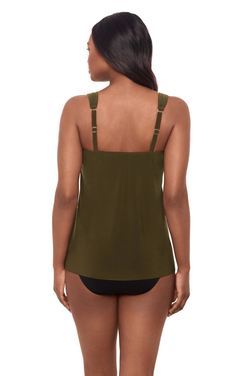 Women's Olive Razzle Dazzle Underwire DD Cups Tankini Tops - Miraclesuit USA | RT086848O7