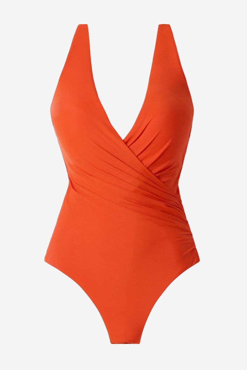 Women's Orange Rock Solid Wrapsody One Piece - Miraclesuit USA | VX399839W8
