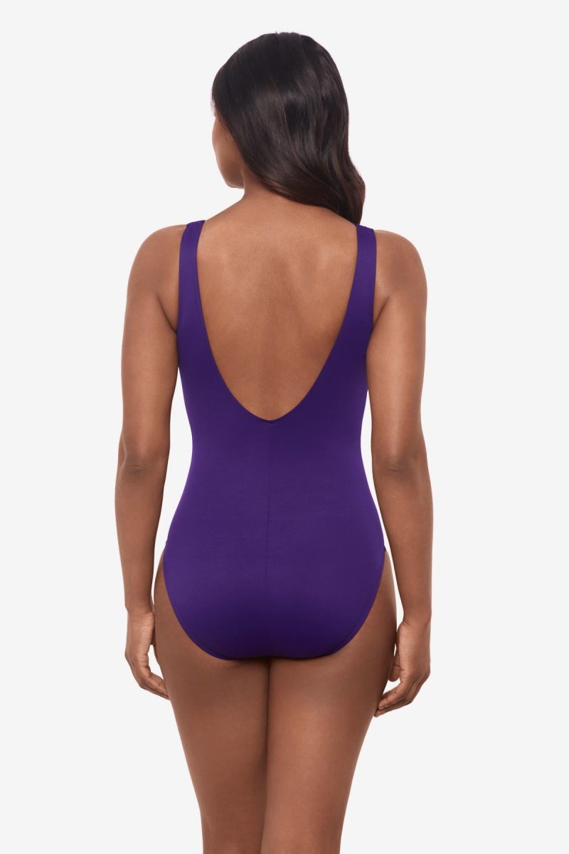 Women's Purple Crossover With Mesh One Piece - Miraclesuit USA | BO764386L8