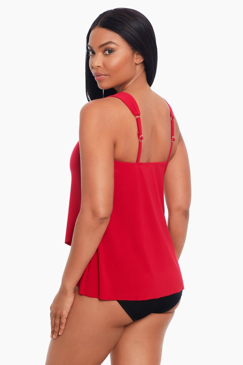 Women's Red Razzle Dazzle Underwire DD Cups Tankini Tops - Miraclesuit USA | NJ710061J6