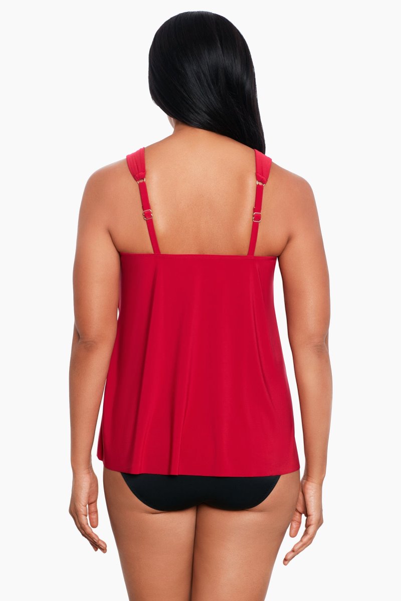 Women's Red Razzle Dazzle Underwire DD Cups Tankini Tops - Miraclesuit USA | NJ710061J6