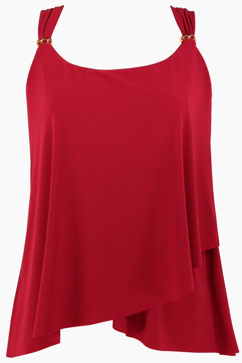 Women's Red Razzle Dazzle Underwire DD Cups Tankini Tops - Miraclesuit USA | NJ710061J6